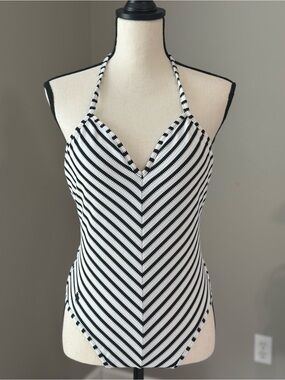 Vintage Ralph Lauren White Halter New England Capsule Preppy Coastal Swimsuit